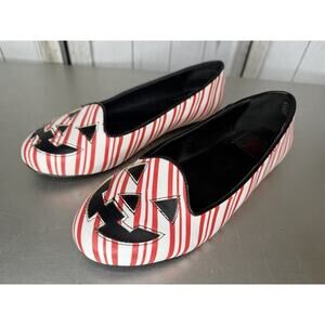 Strange Cvlt Peppermint Jack-o-Lantern Flats Red White Size 6 Halloween